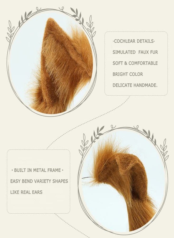 Faylay Wolf/Fox/Cat Ear Cosplay Headwear Women Accessories Handmade Hairband Furry Ear Faux Fur Headband (04-1 Purple) - Image 5
